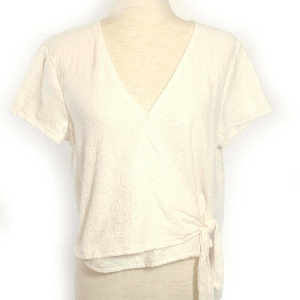 Madewell Texture & Thread Wrap-Tie Top
